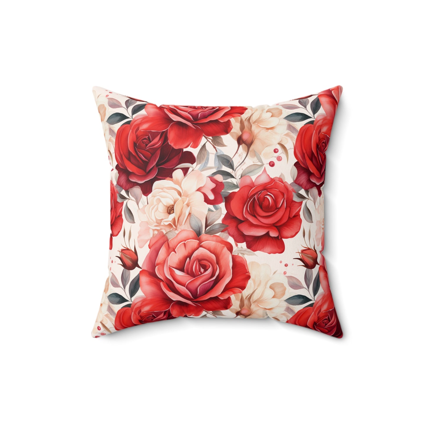 "Rosey Pattern" Spun Polyester Square Pillow