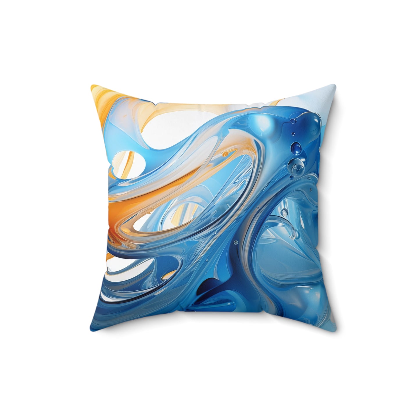 "Azure Swirl" Spun Polyester Square Pillow