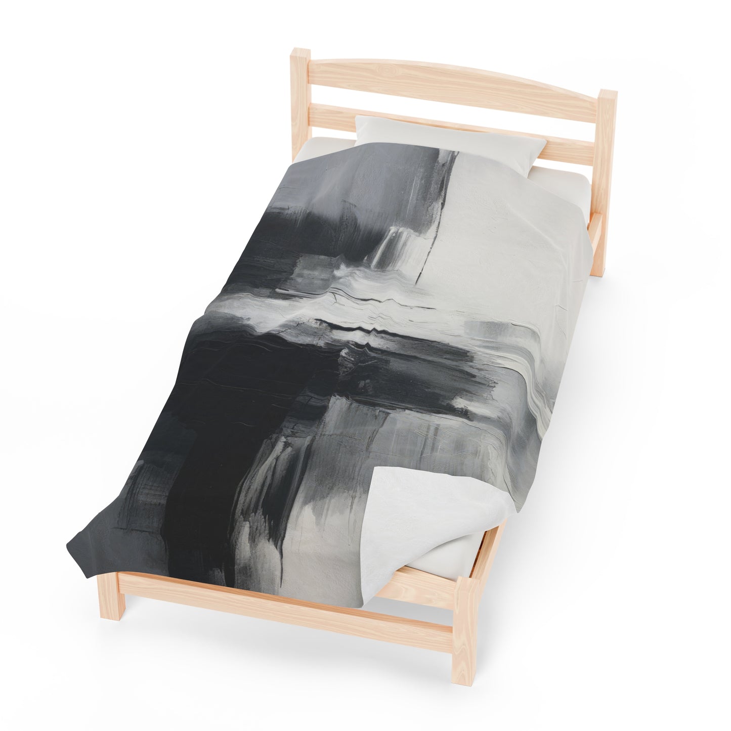 Greyscale Abstract Velveteen Plush Blanket