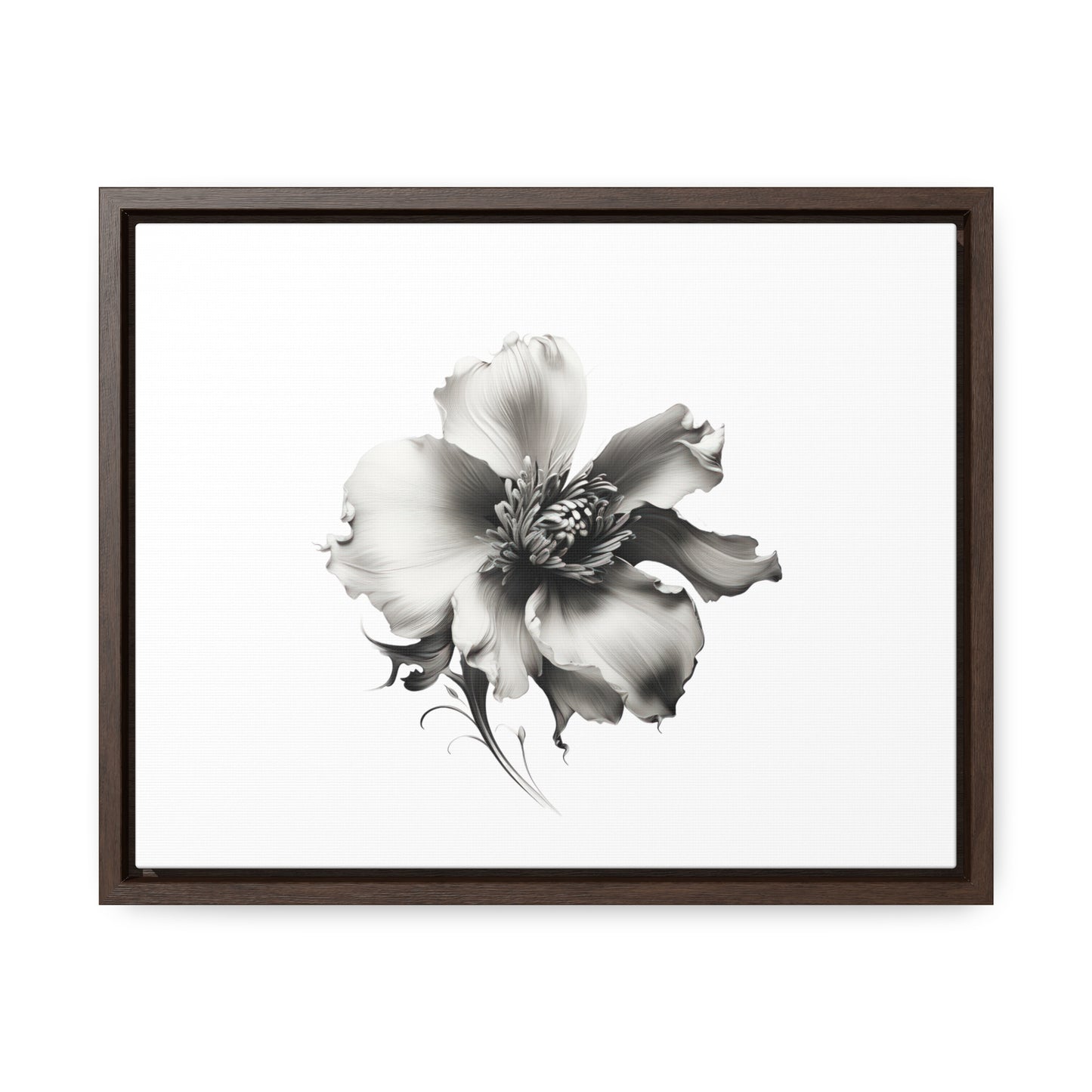 Monochrome Blossom Gallery Canvas Wraps, Horizontal Frame