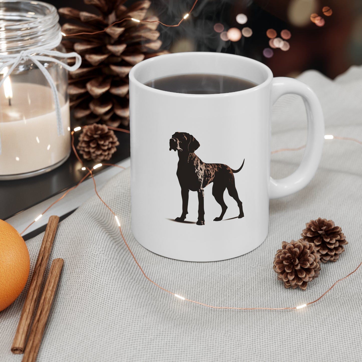 Dog Mug, German Shorthair Pointer Silhouette, 11oz