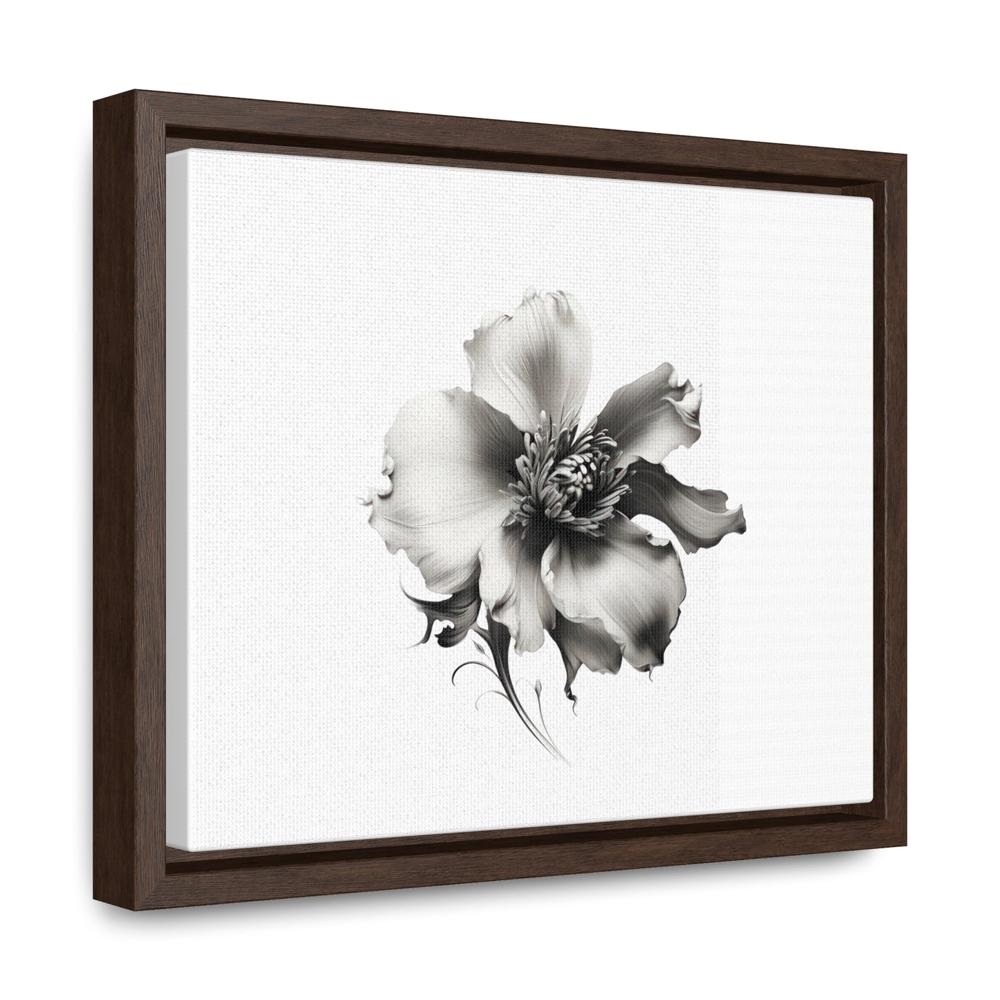 Monochrome Blossom Gallery Canvas Wraps, Horizontal Frame