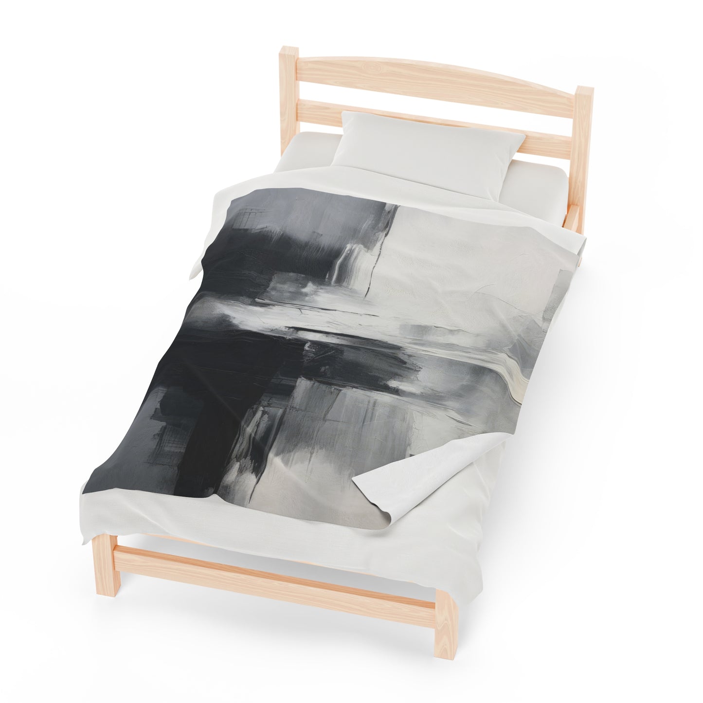 Greyscale Abstract Velveteen Plush Blanket