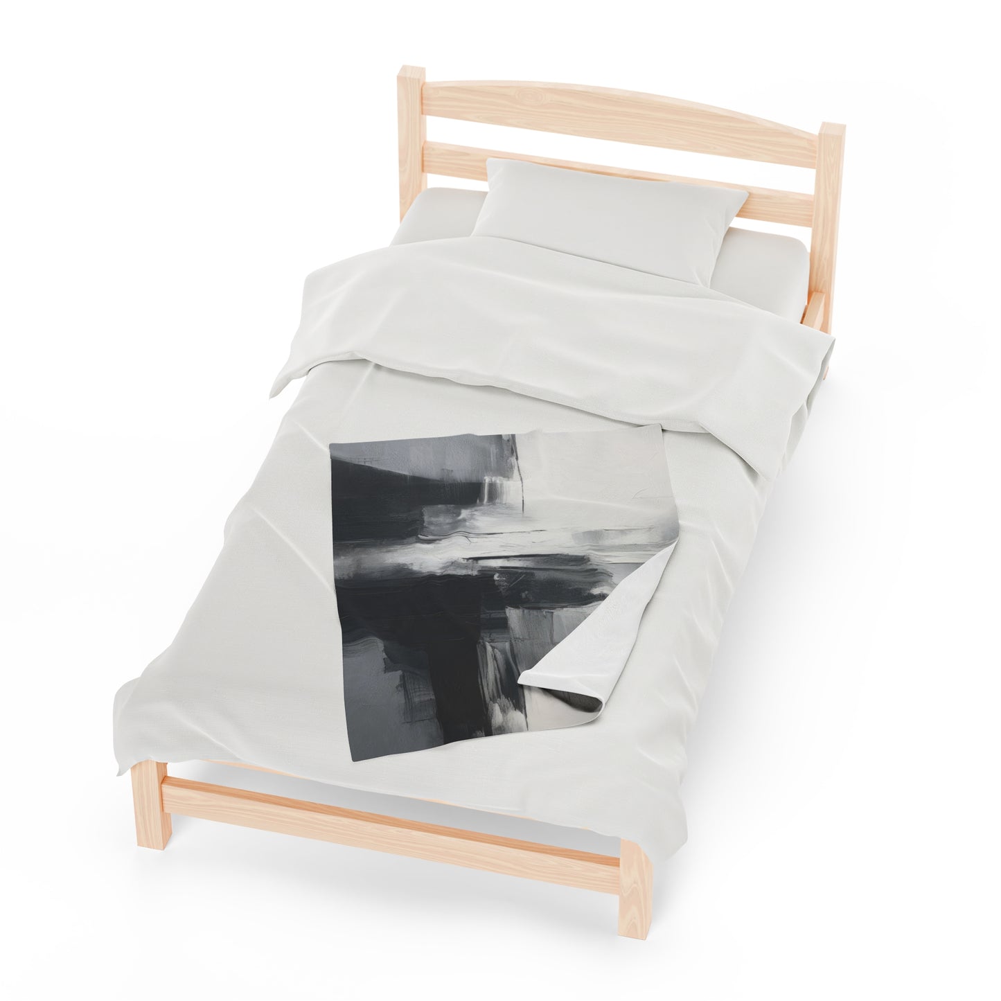 Greyscale Abstract Velveteen Plush Blanket