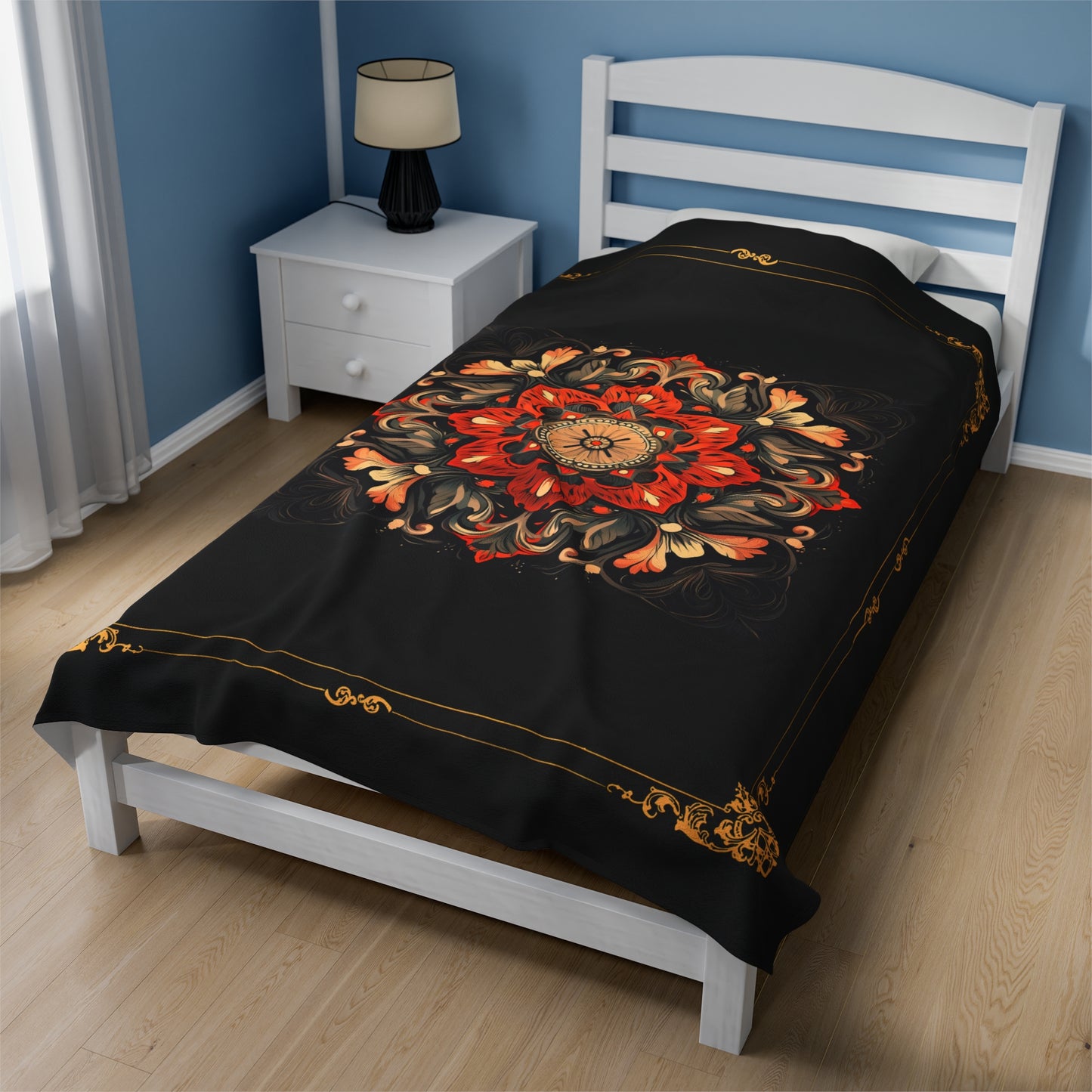 Abstract Bloom Velveteen Plush Blanket