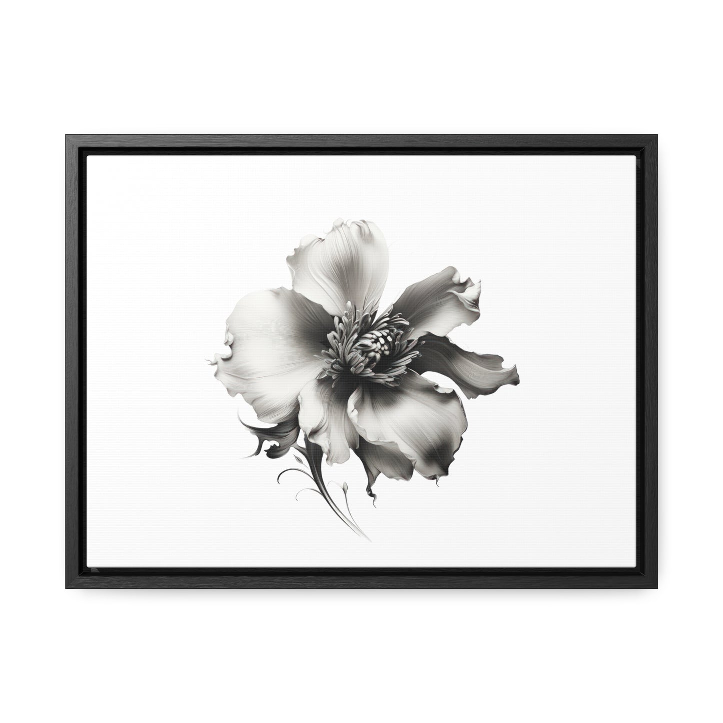 Monochrome Blossom Gallery Canvas Wraps, Horizontal Frame