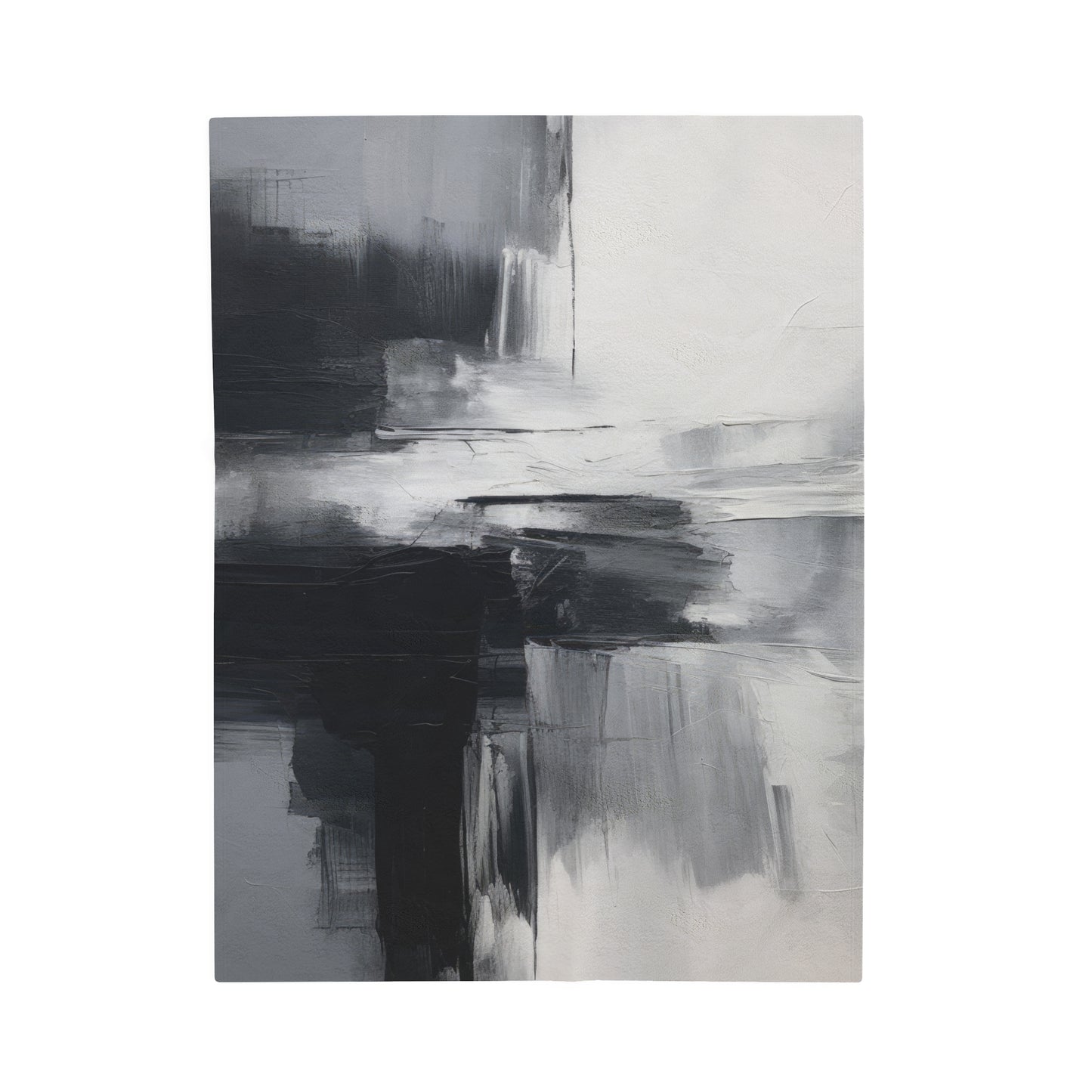 Greyscale Abstract Velveteen Plush Blanket