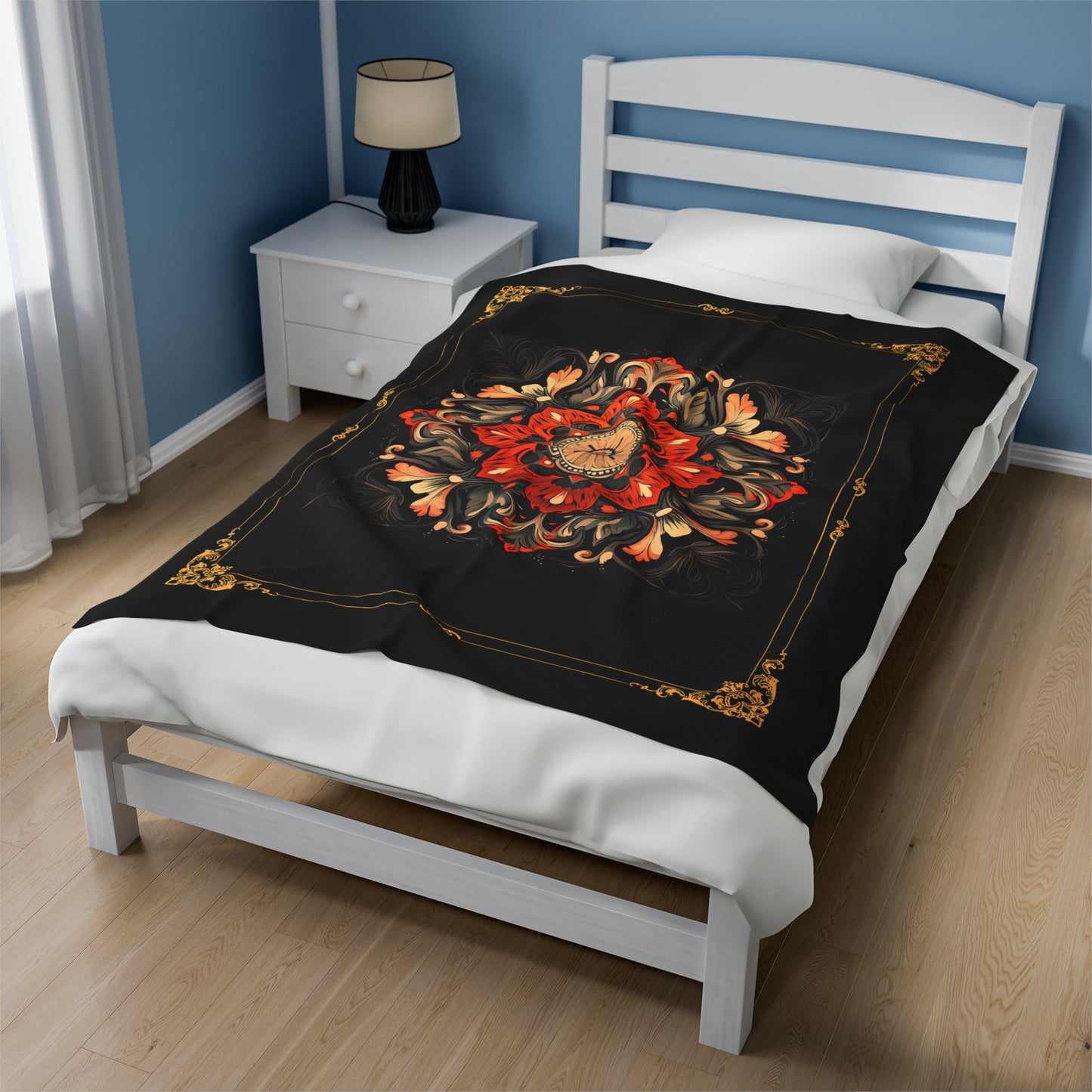 Abstract Bloom Velveteen Plush Blanket