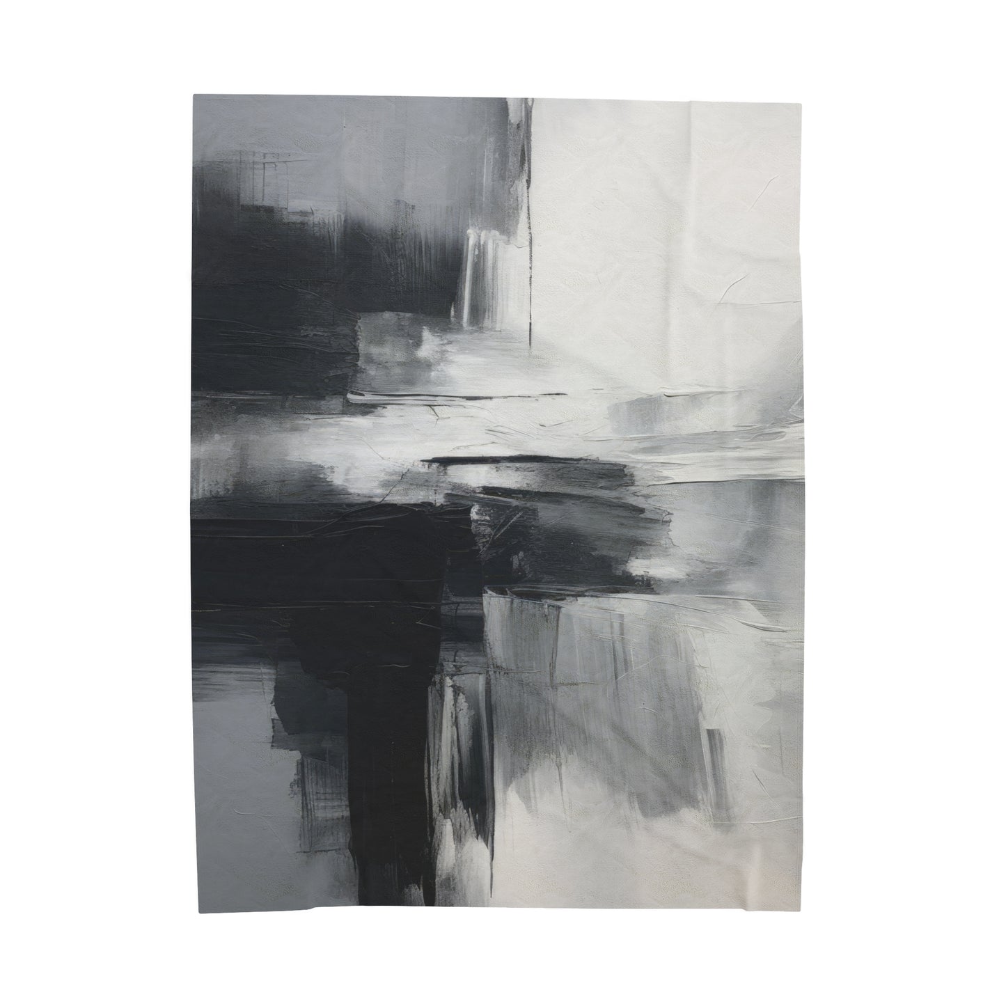 Greyscale Abstract Velveteen Plush Blanket