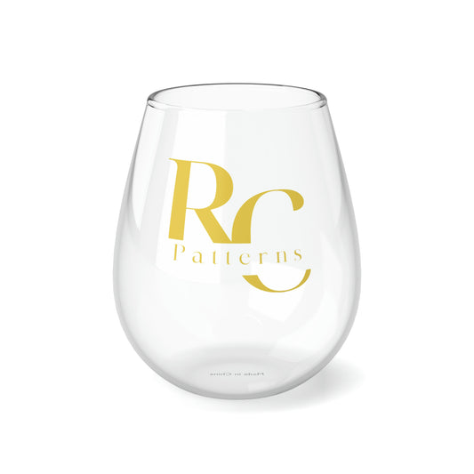 River City Patterns Stemless Wine Glass, 11.75oz