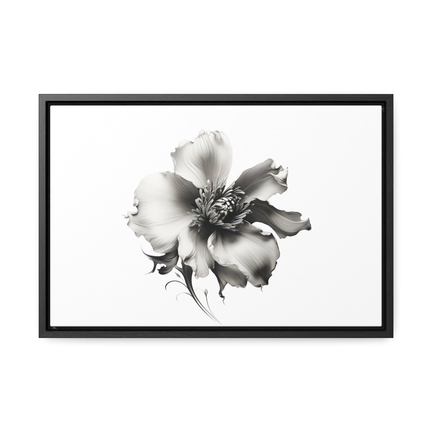 Monochrome Blossom Gallery Canvas Wraps, Horizontal Frame