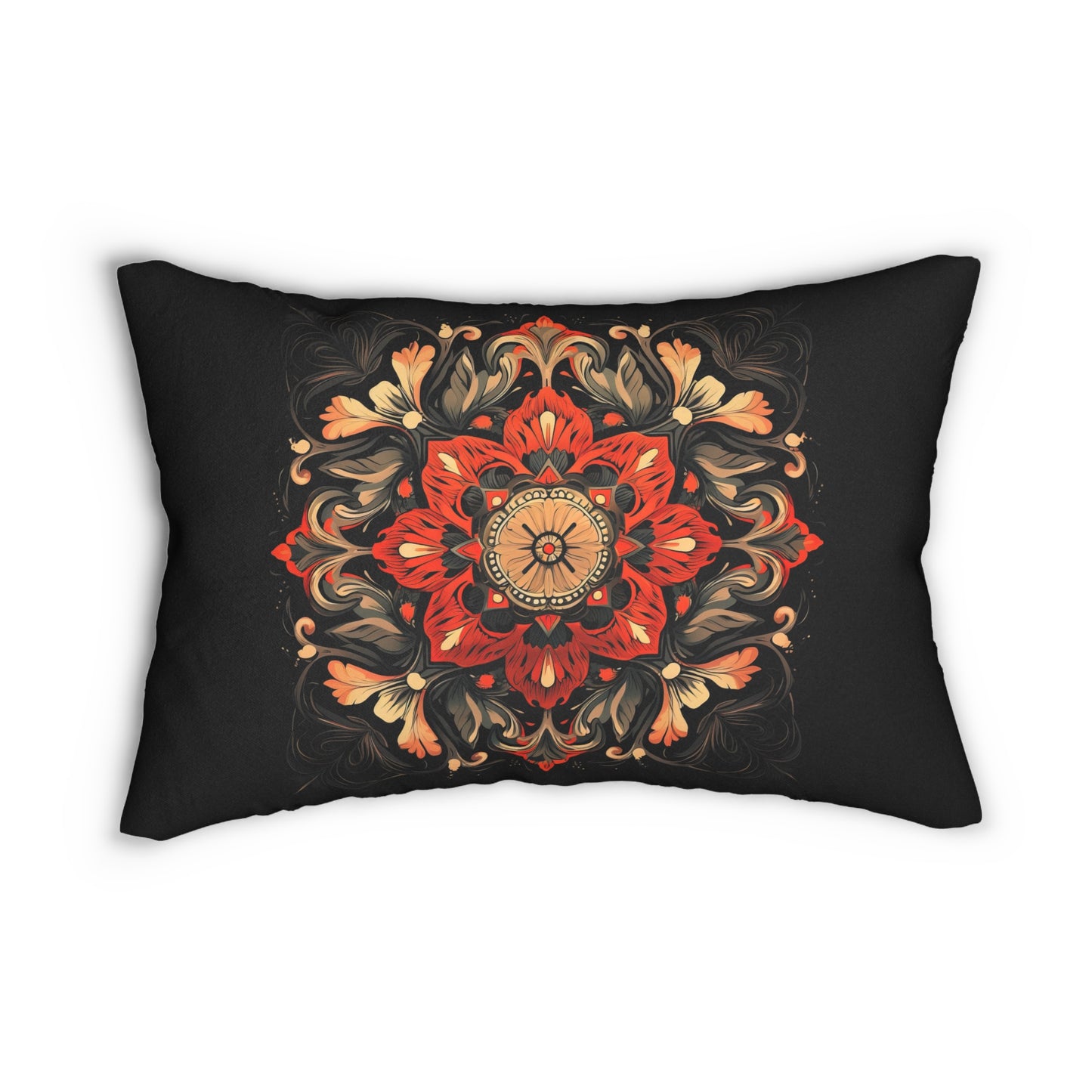 Abstract Blossom Spun Polyester Lumbar Pillow