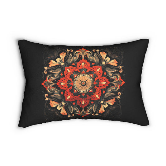 Abstract Blossom Spun Polyester Lumbar Pillow