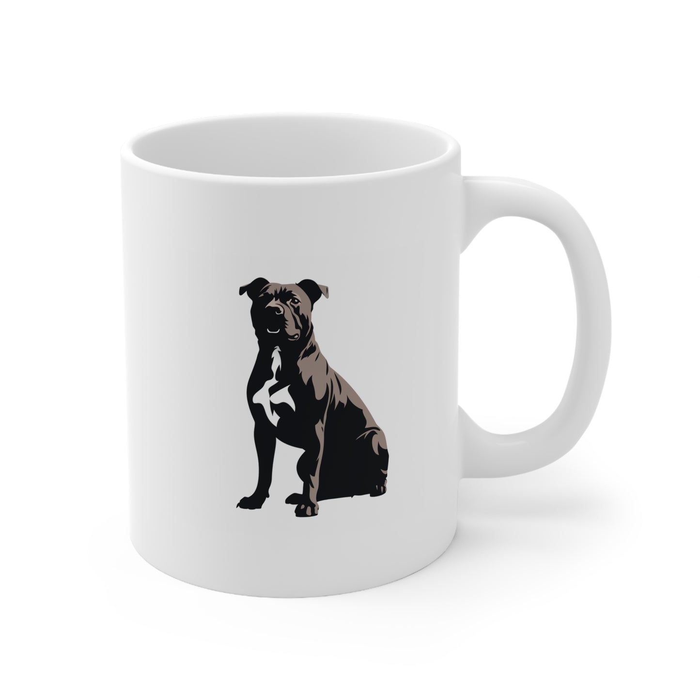 Dog Mug, American Pit Bull Silhouette, 11oz