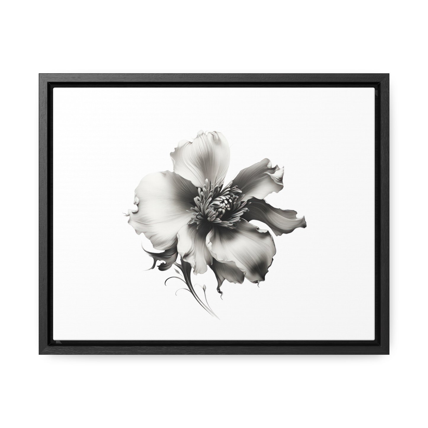 Monochrome Blossom Gallery Canvas Wraps, Horizontal Frame