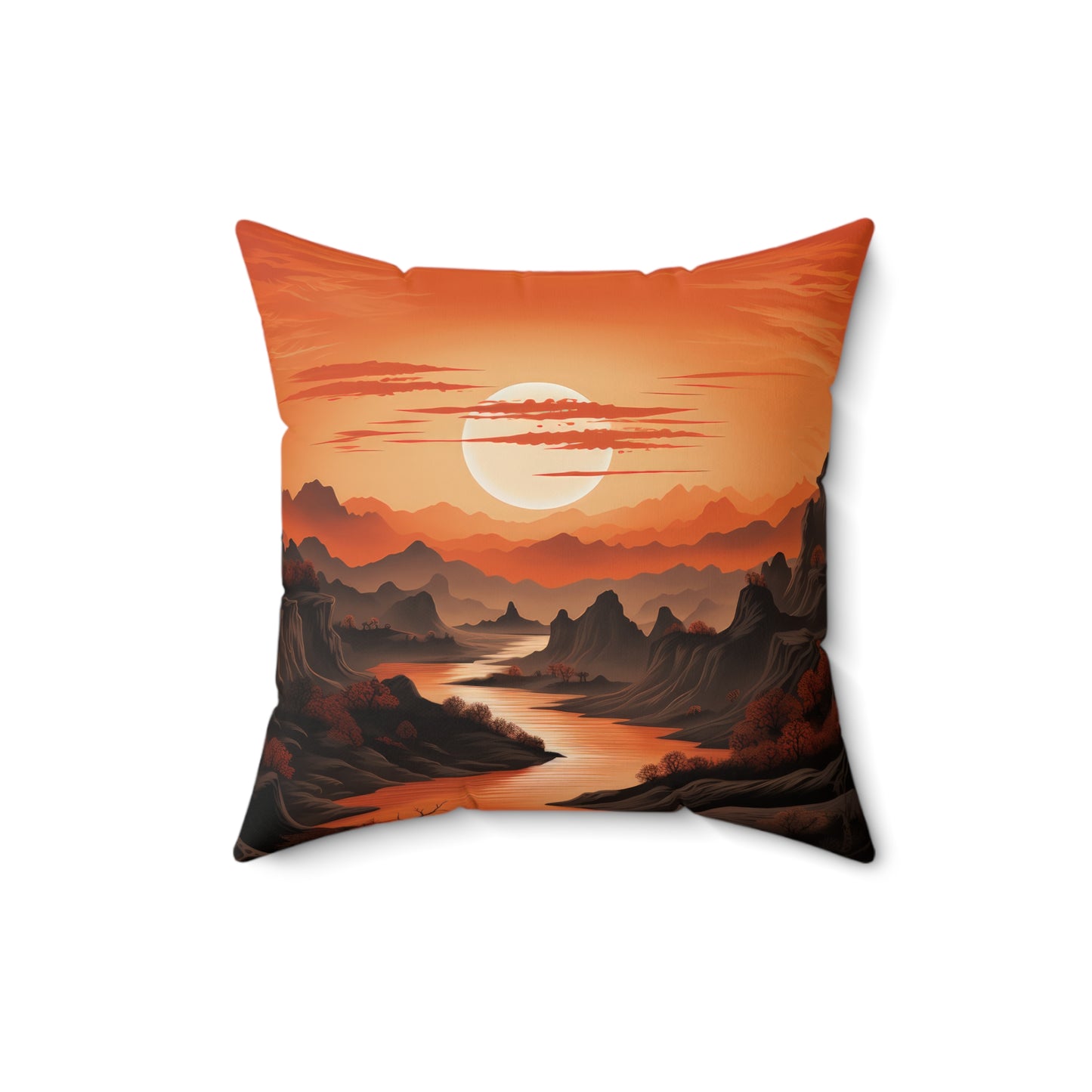 "Calming Twilight" Spun Polyester Square Pillow