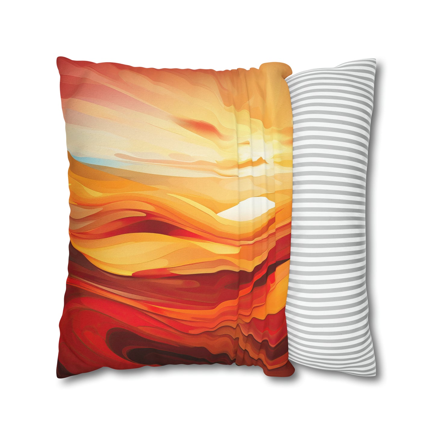 "Warm Sunset Abstract" Spun Polyester Square Pillow Case