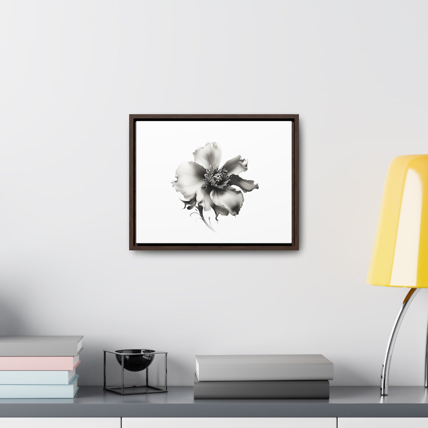 Monochrome Blossom Gallery Canvas Wraps, Horizontal Frame