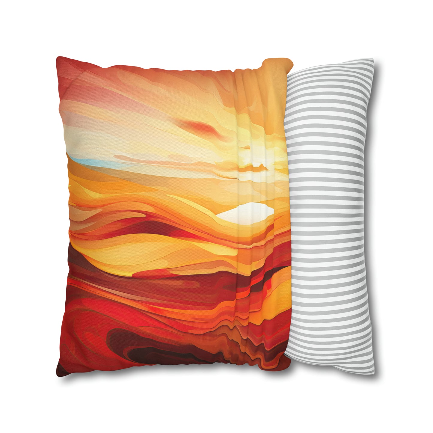 "Warm Sunset Abstract" Spun Polyester Square Pillow Case