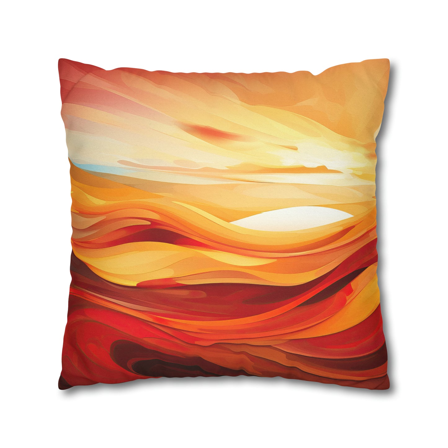 "Warm Sunset Abstract" Spun Polyester Square Pillow Case