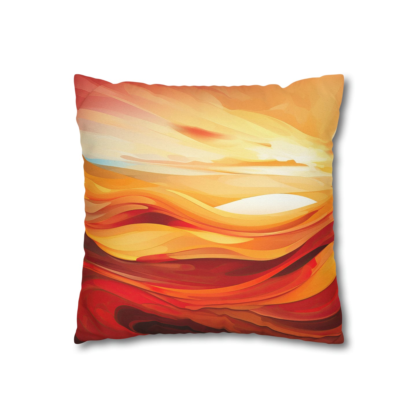 "Warm Sunset Abstract" Spun Polyester Square Pillow Case