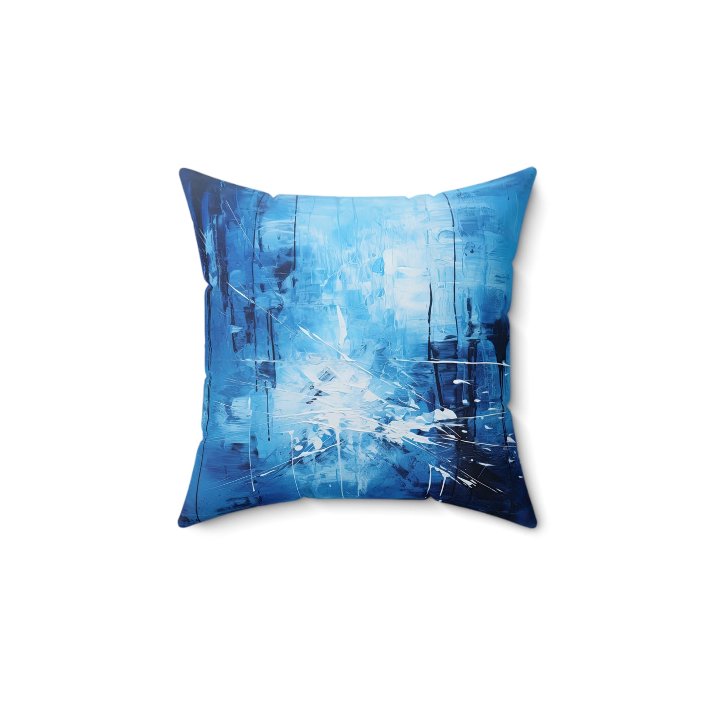 "Blue Abstract" Spun Polyester Square Pillow