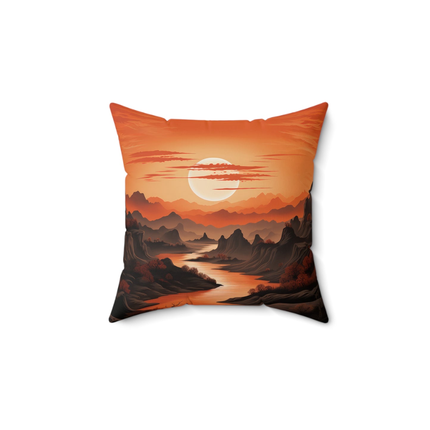 "Calming Twilight" Spun Polyester Square Pillow