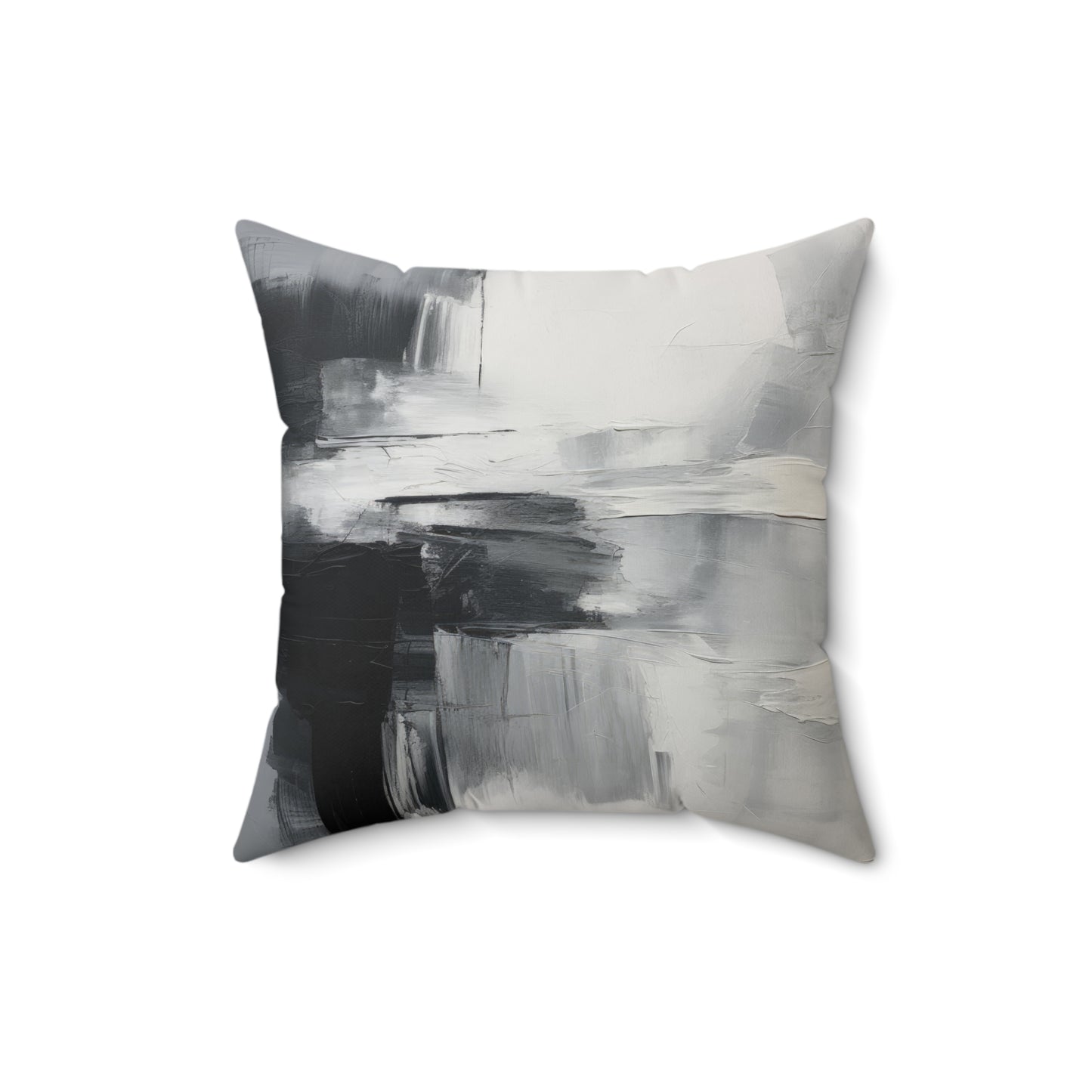 Greyscale Abstract Spun Polyester Square Pillow