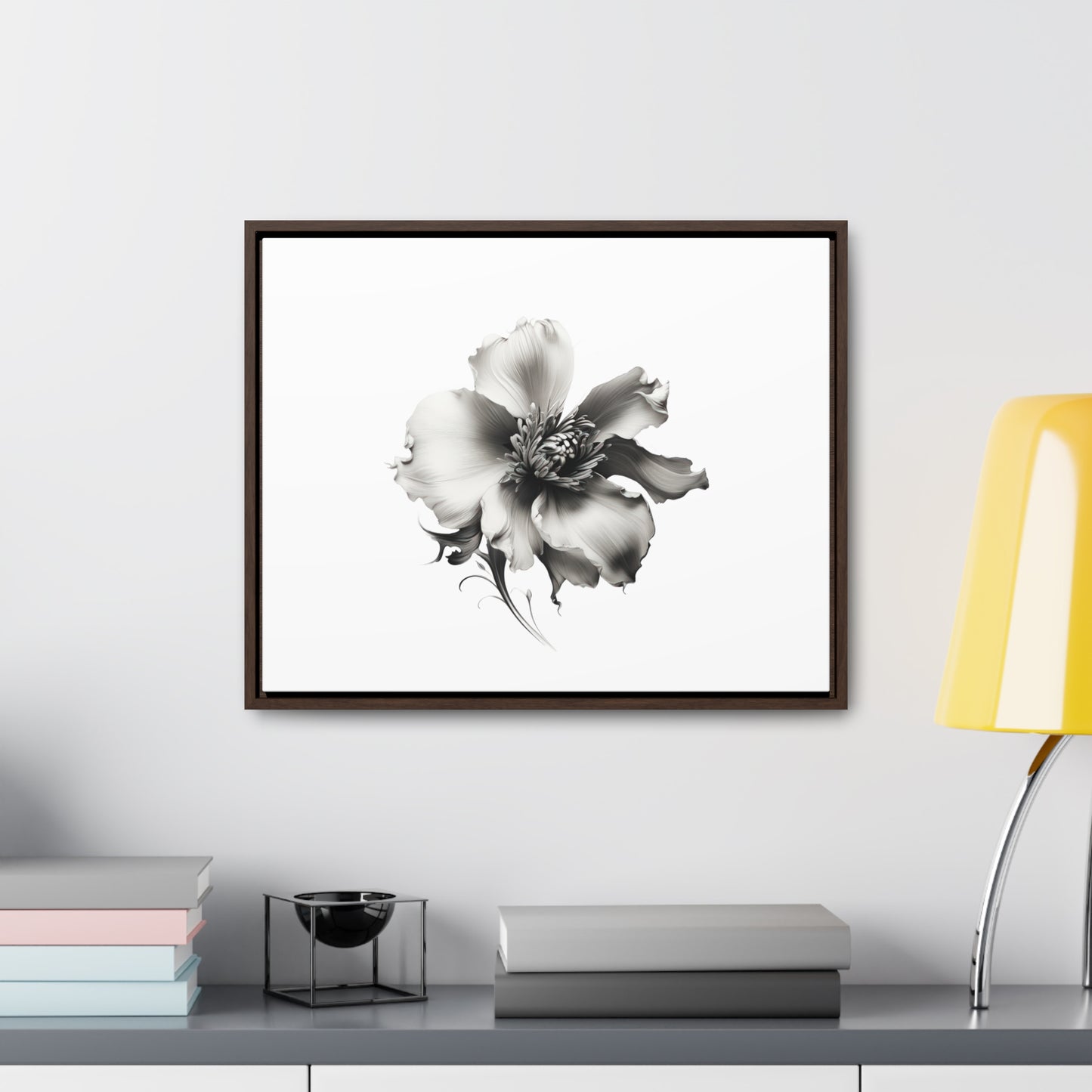 Monochrome Blossom Gallery Canvas Wraps, Horizontal Frame