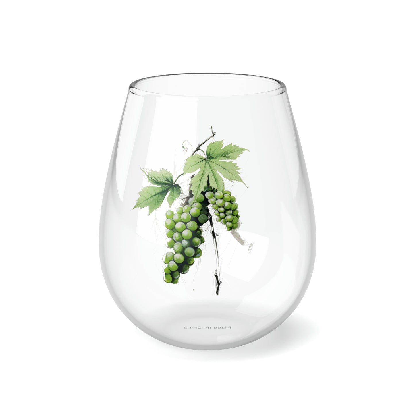 Green Grapes Stemless Wine Glass, 11.75oz