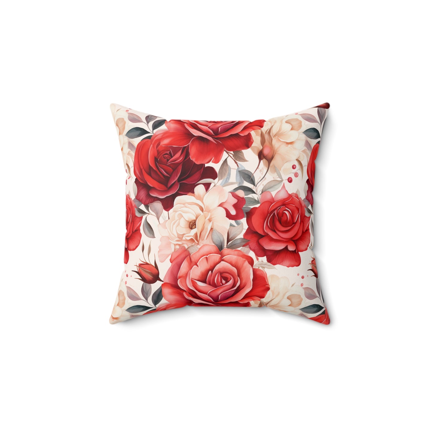 "Rosey Pattern" Spun Polyester Square Pillow