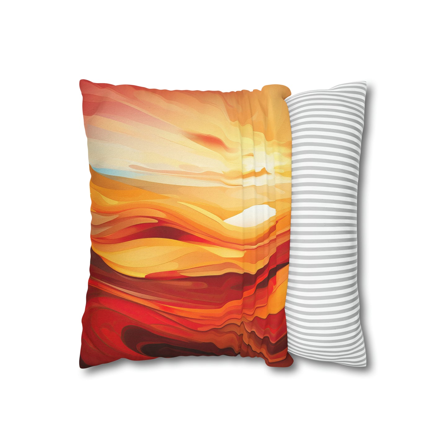 "Warm Sunset Abstract" Spun Polyester Square Pillow Case