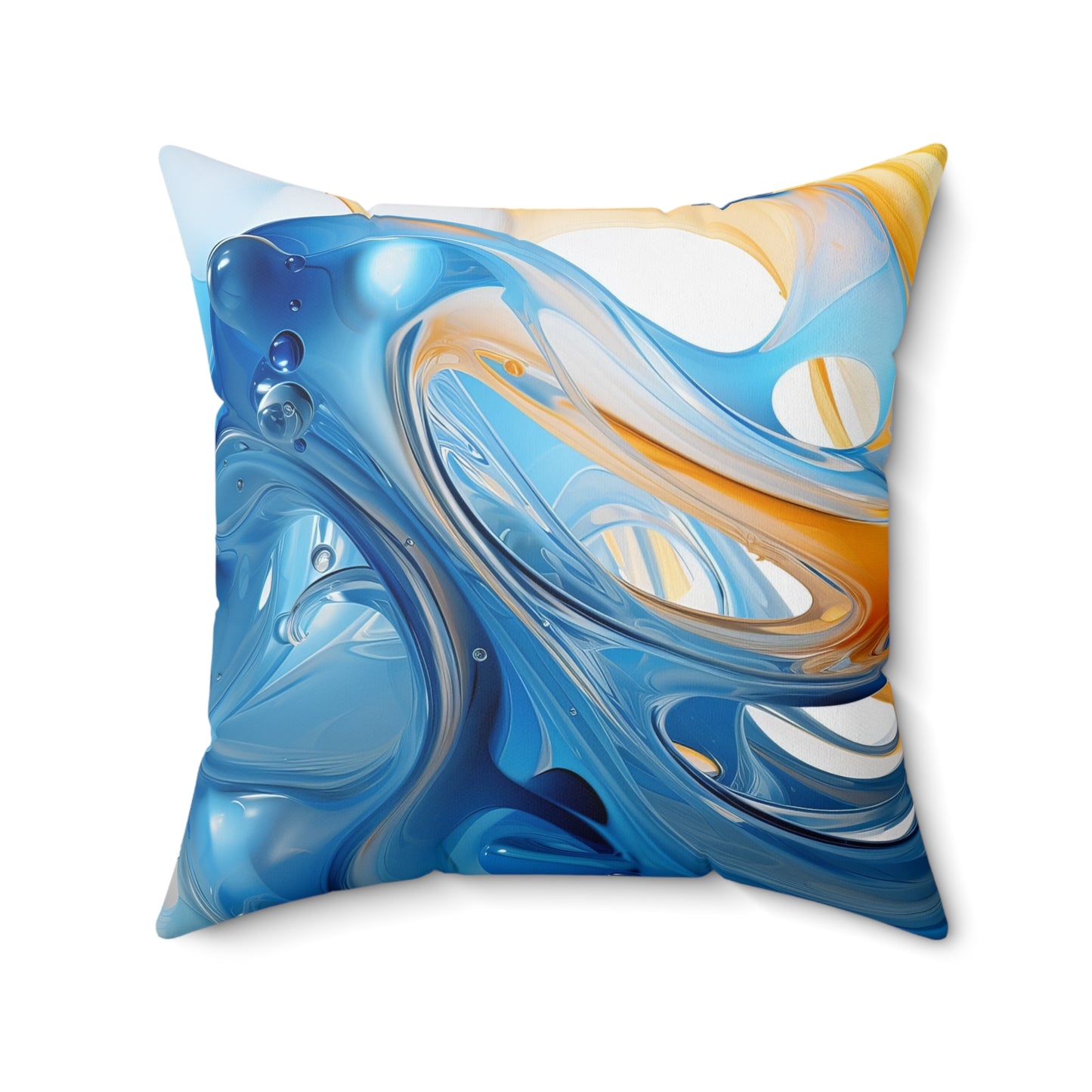 "Azure Swirl" Spun Polyester Square Pillow