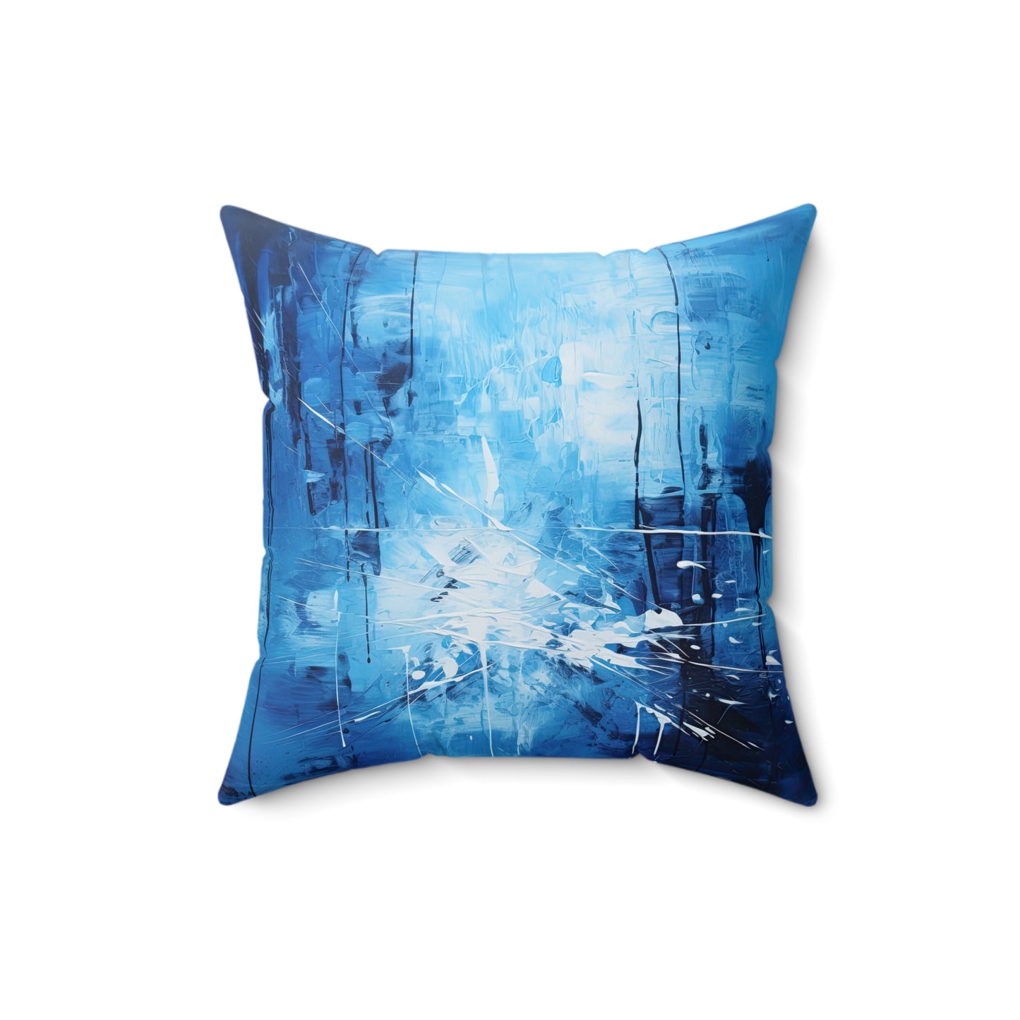 "Blue Abstract" Spun Polyester Square Pillow