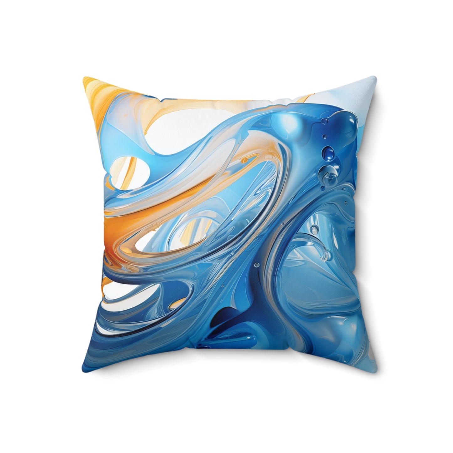 "Azure Swirl" Spun Polyester Square Pillow