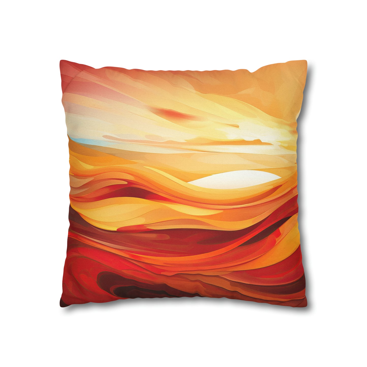 "Warm Sunset Abstract" Spun Polyester Square Pillow Case