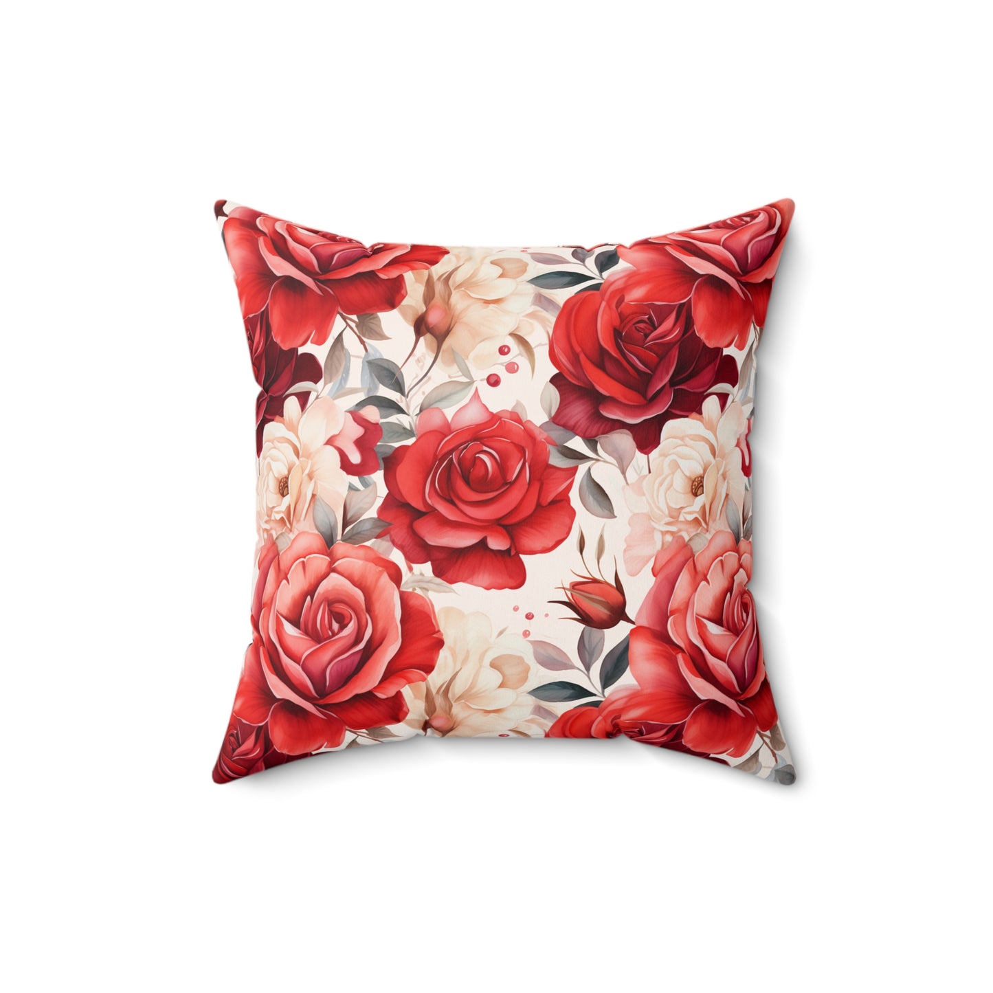 "Rosey Pattern" Spun Polyester Square Pillow