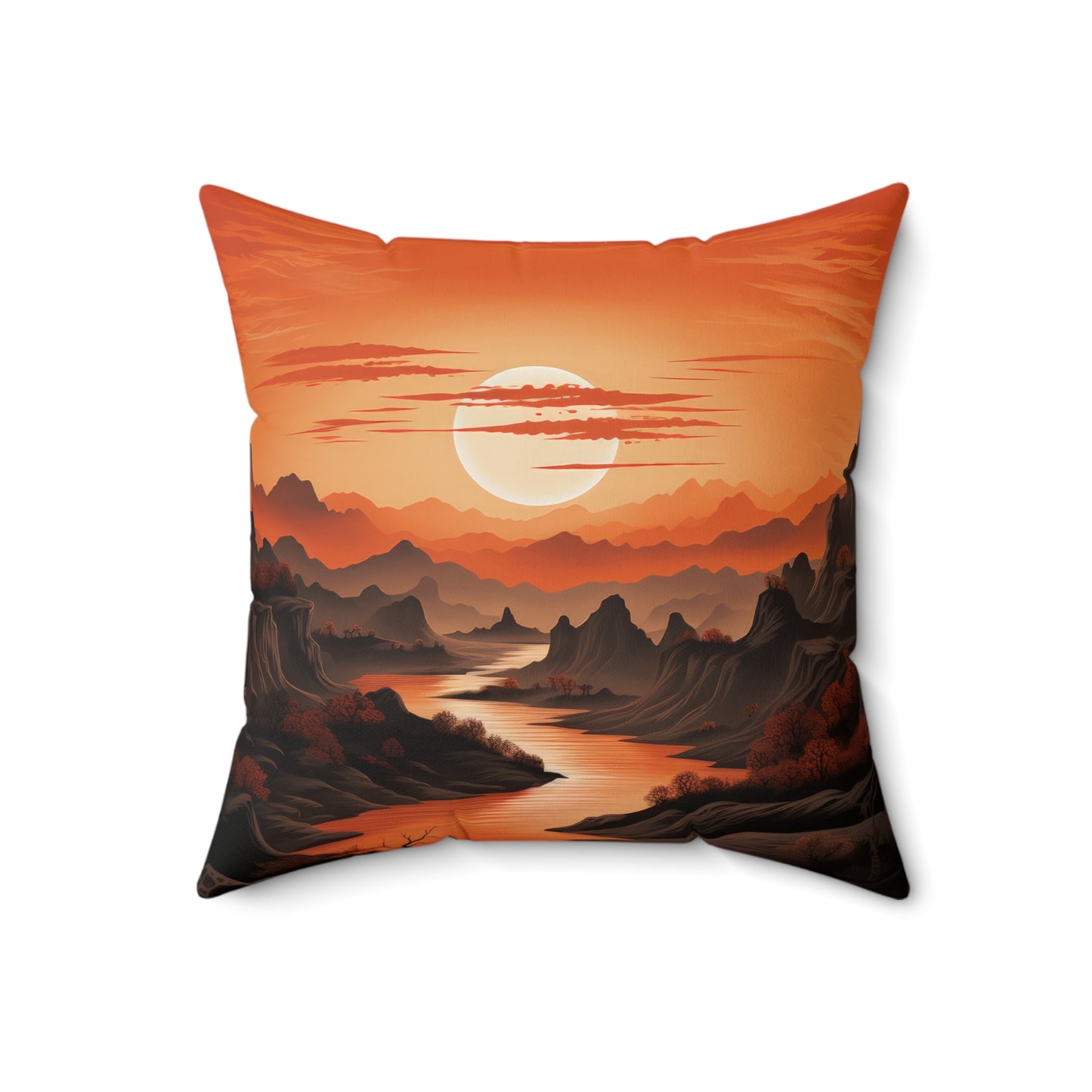 "Calming Twilight" Spun Polyester Square Pillow