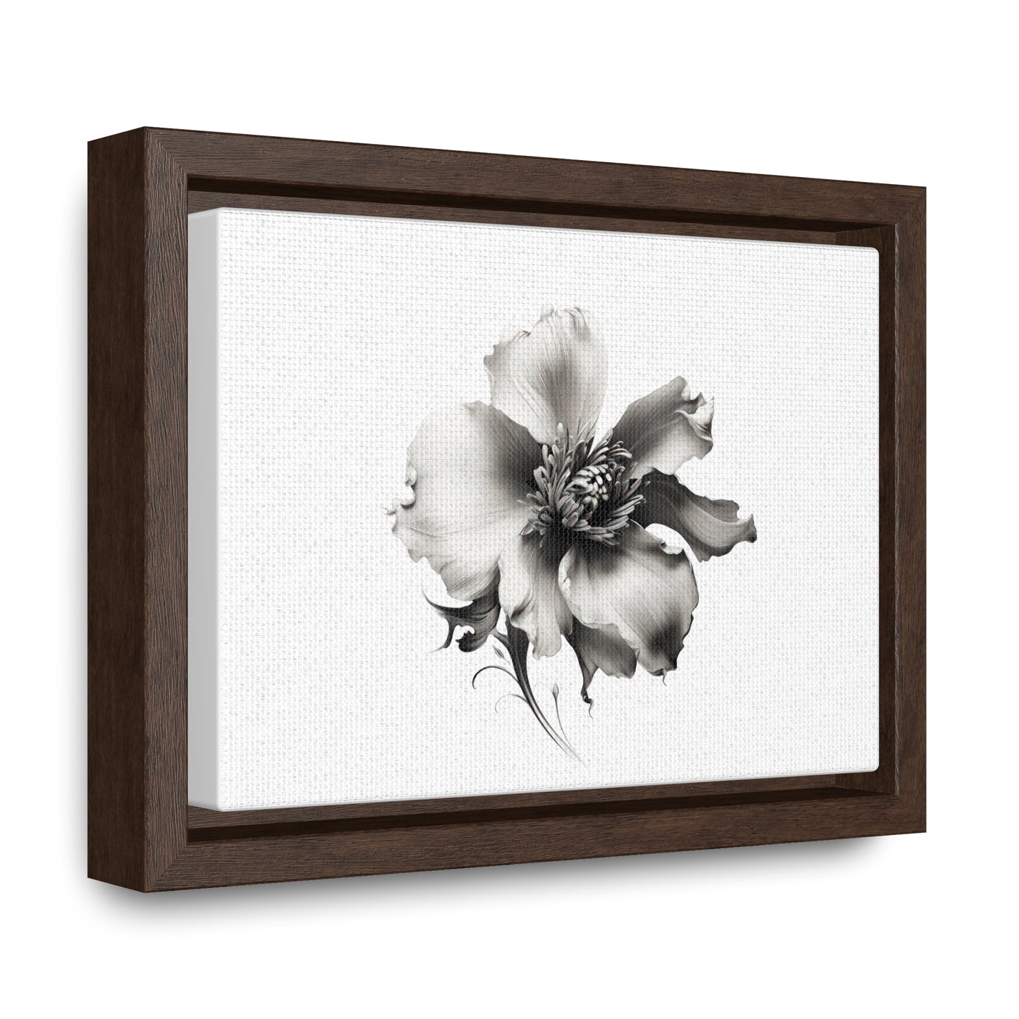 Monochrome Blossom Gallery Canvas Wraps, Horizontal Frame