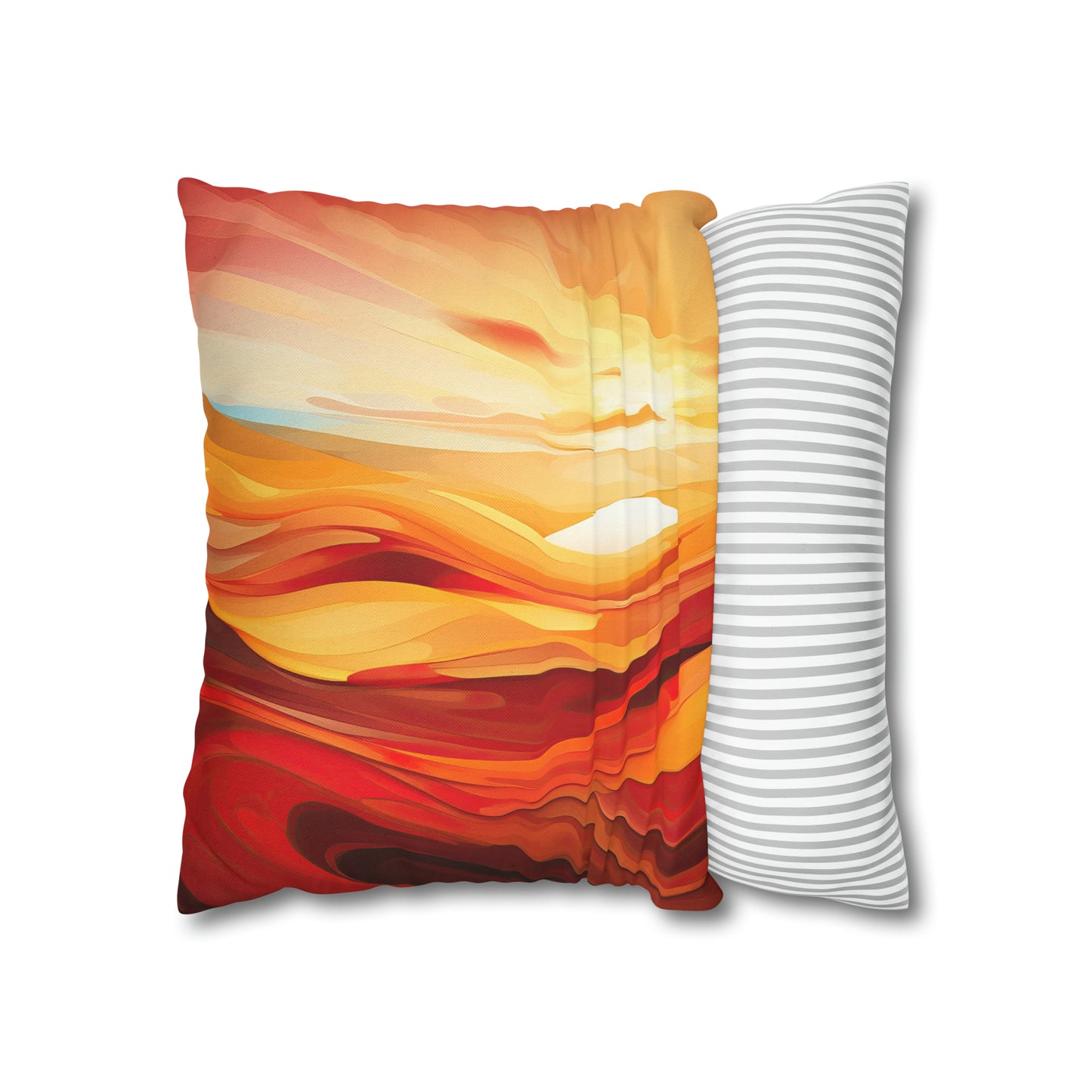 "Warm Sunset Abstract" Spun Polyester Square Pillow Case