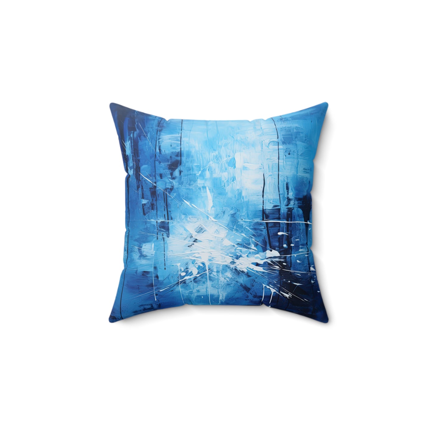 "Blue Abstract" Spun Polyester Square Pillow