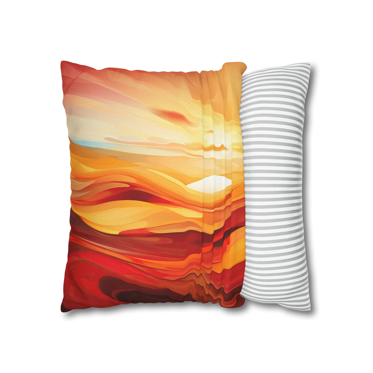 "Warm Sunset Abstract" Spun Polyester Square Pillow Case