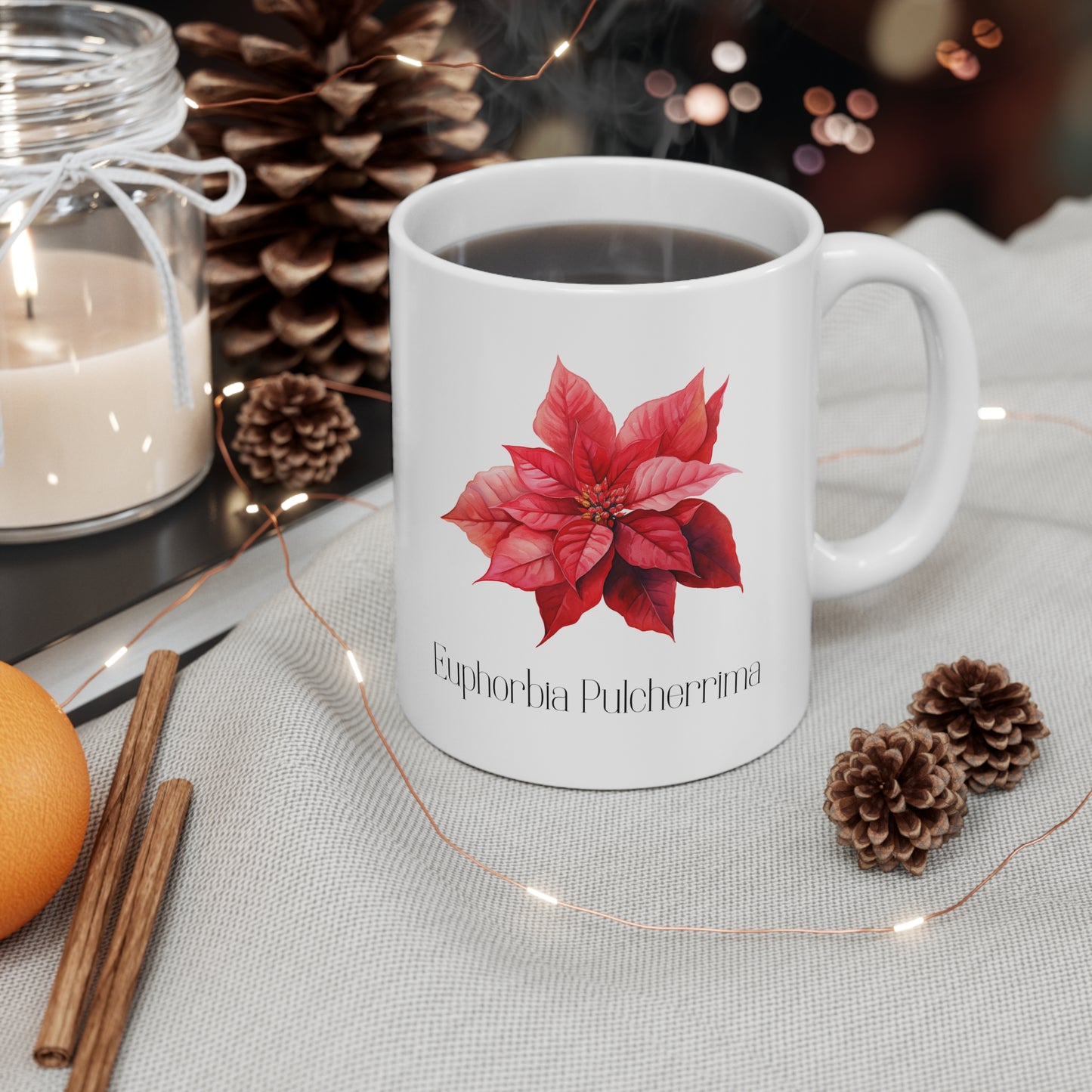 Poinsettia Ceramic Mug 11oz