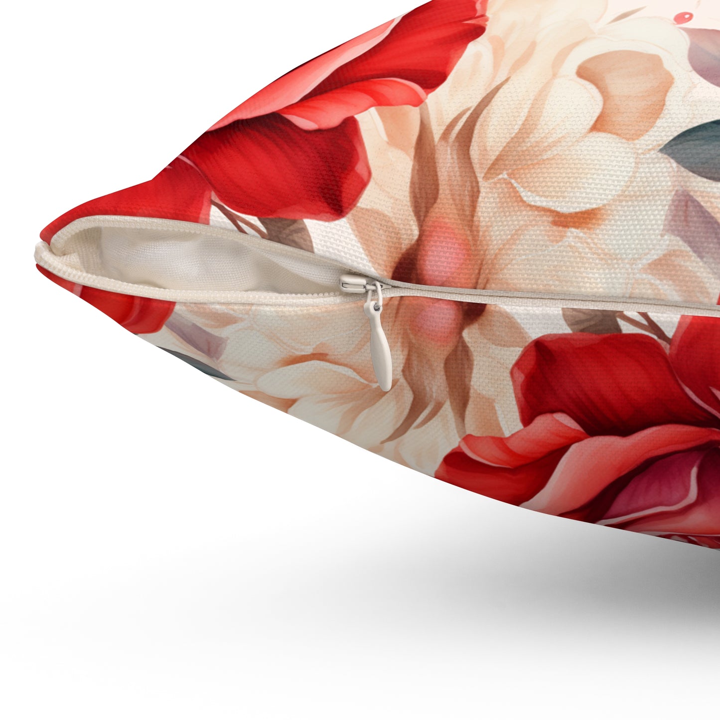 "Rosey Pattern" Spun Polyester Square Pillow