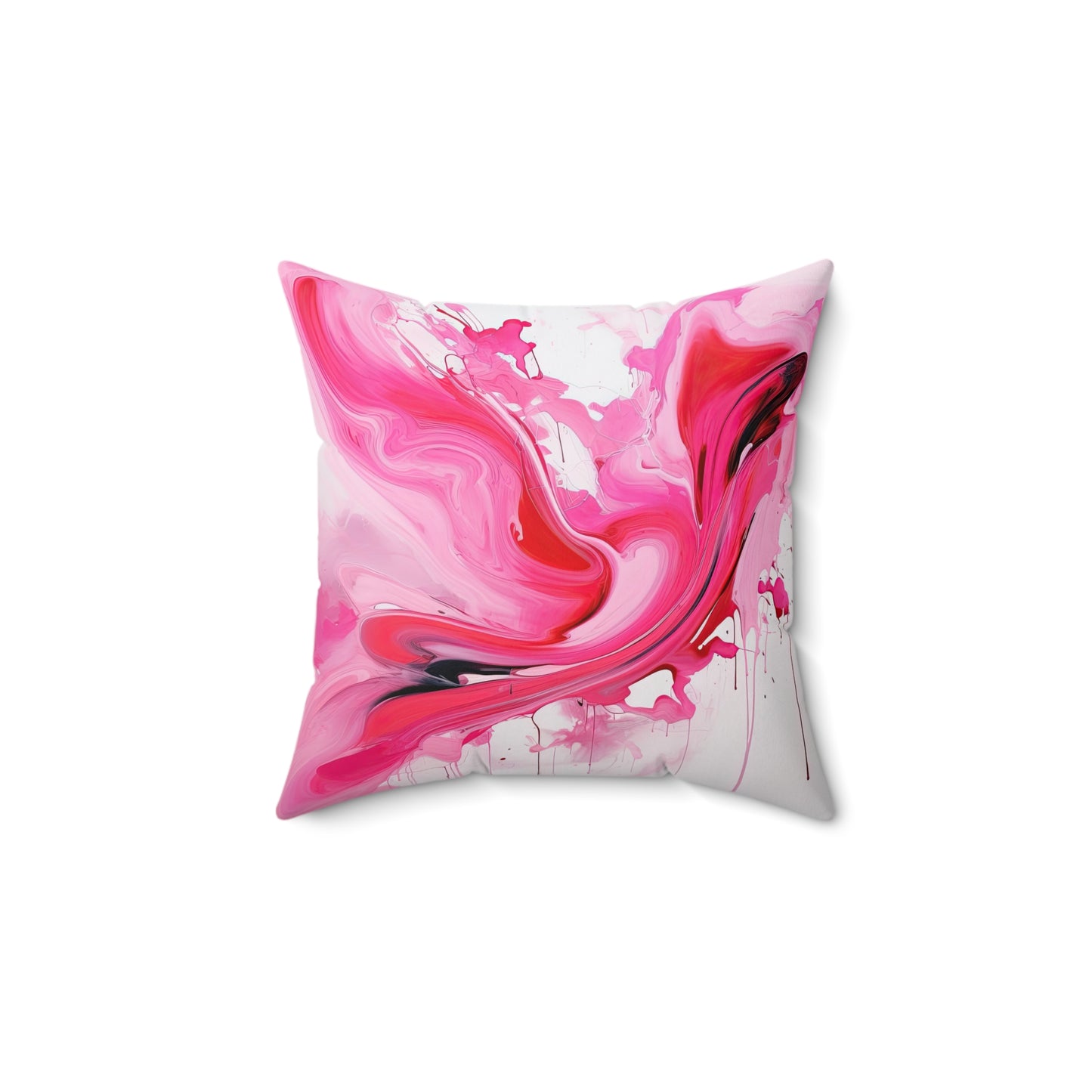 "Pink Abstract" Spun Polyester Square Pillow