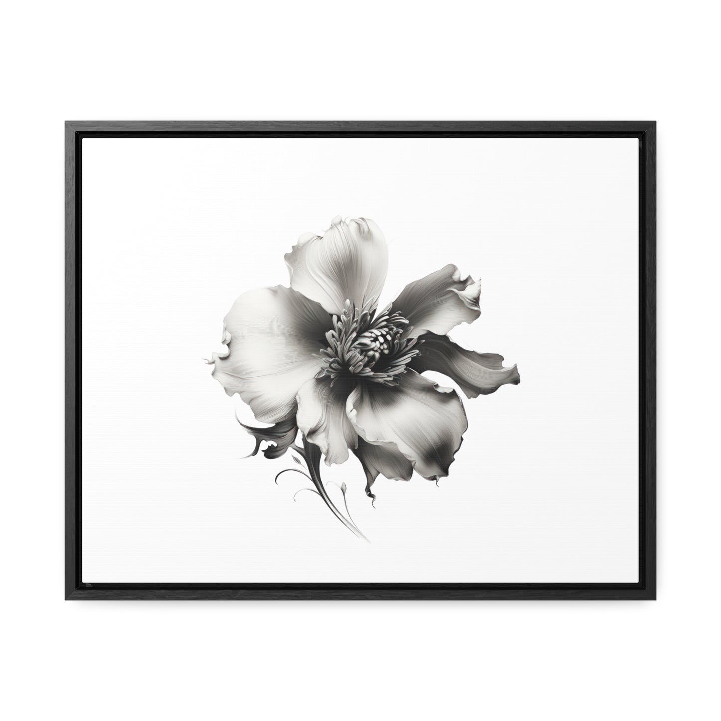 Monochrome Blossom Gallery Canvas Wraps, Horizontal Frame