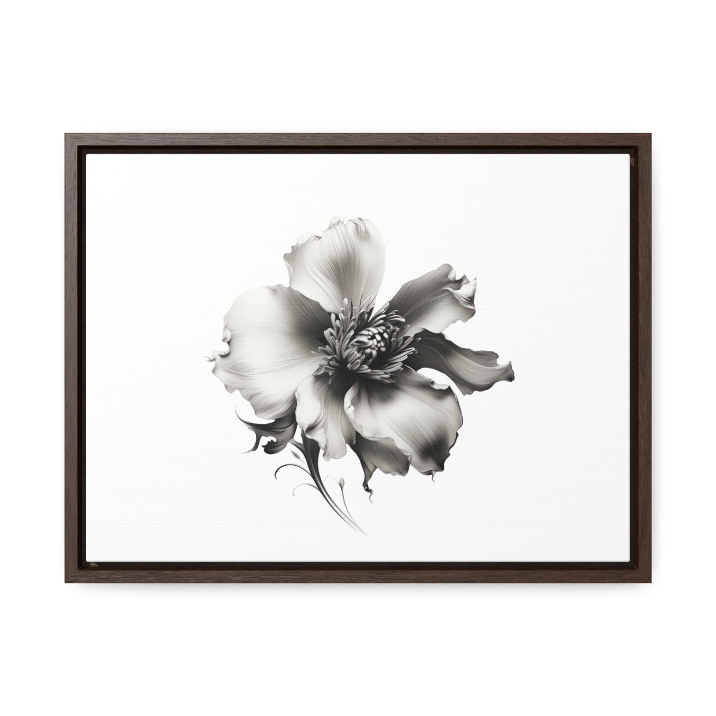 Monochrome Blossom Gallery Canvas Wraps, Horizontal Frame