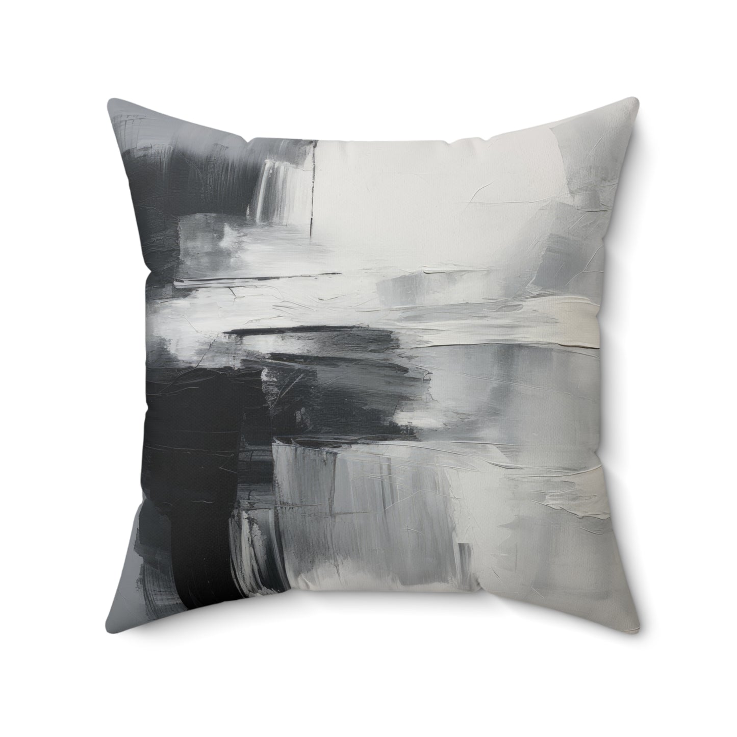 Greyscale Abstract Spun Polyester Square Pillow