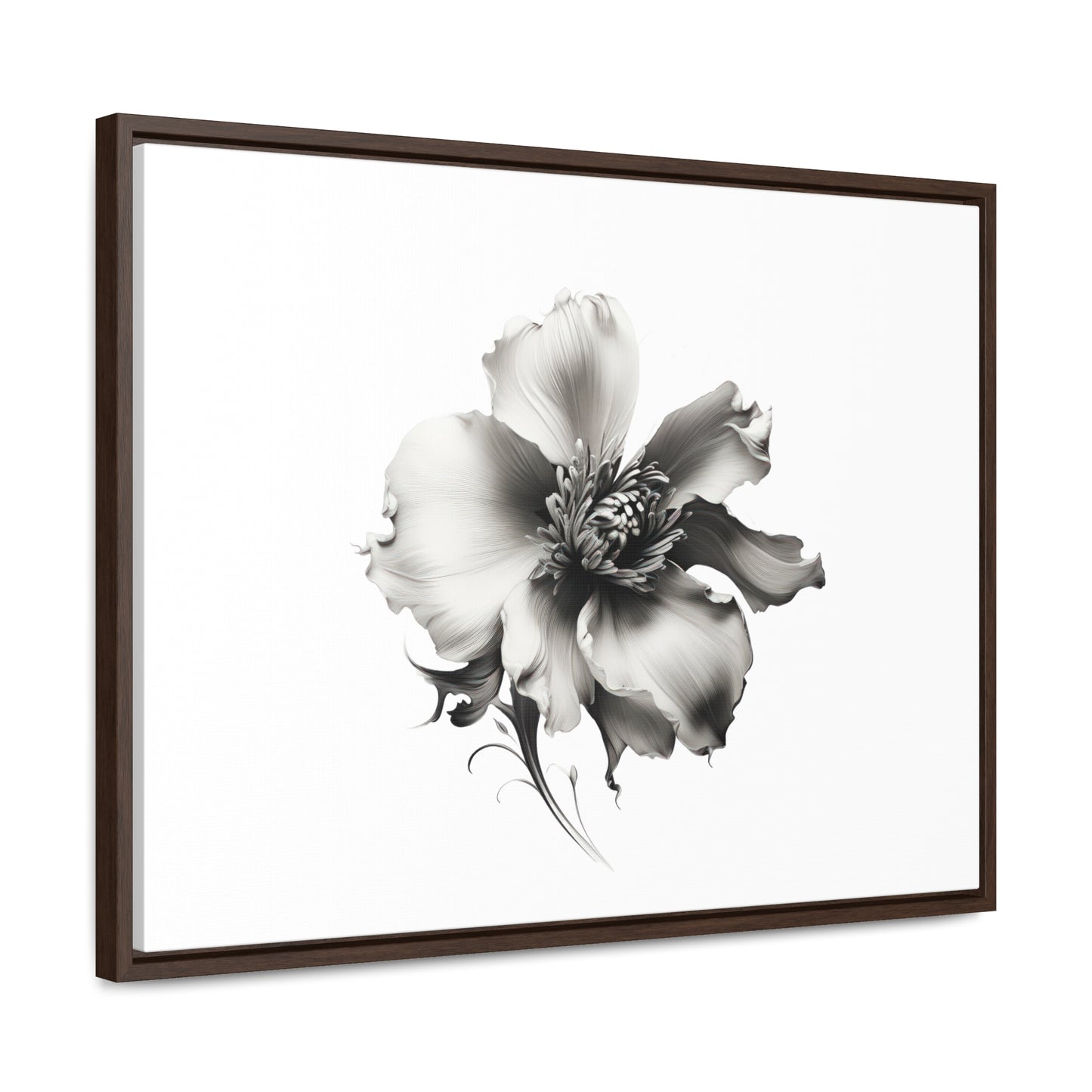 Monochrome Blossom Gallery Canvas Wraps, Horizontal Frame