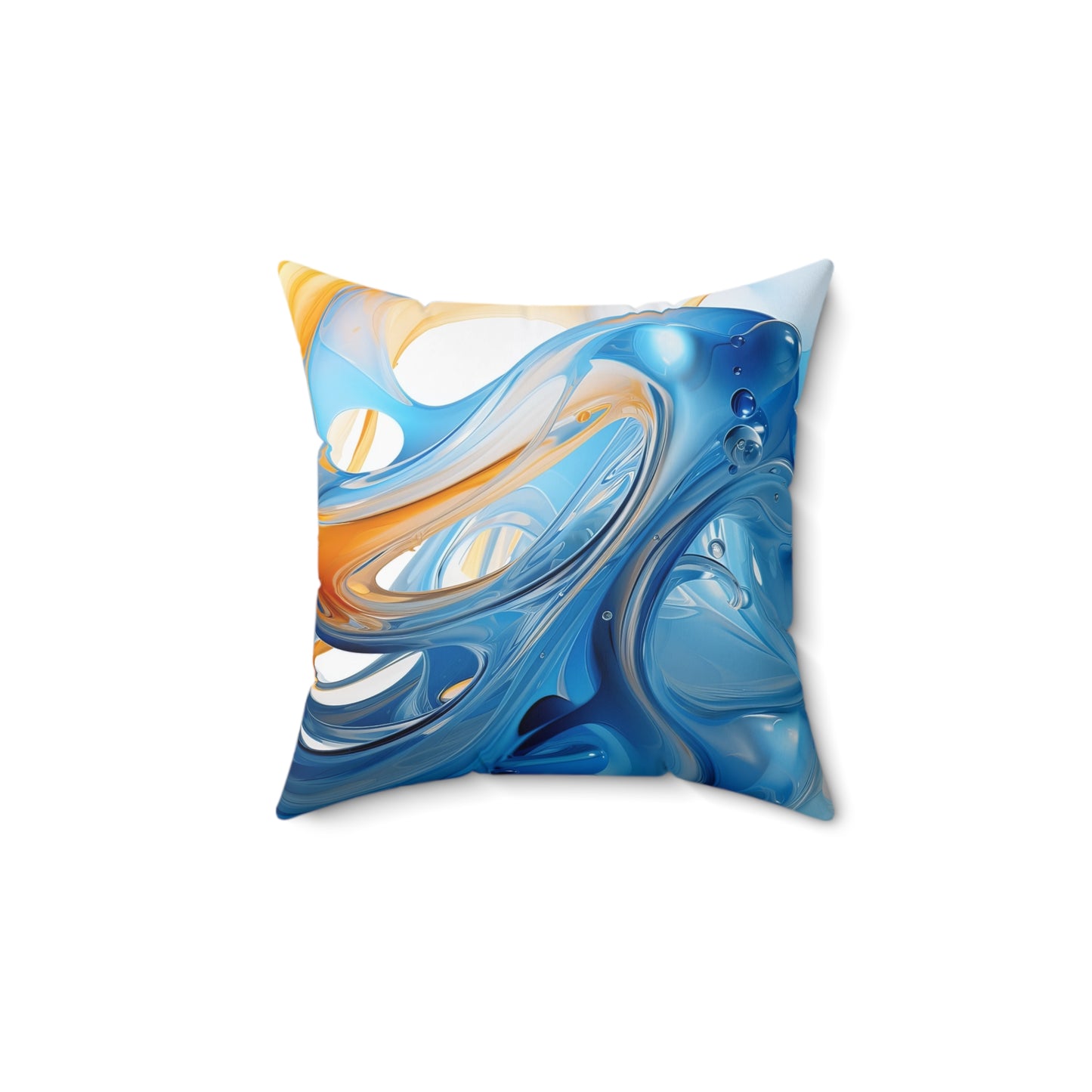 "Azure Swirl" Spun Polyester Square Pillow